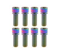 Flanged Button Head Screw Allen Bolt Pack Of 8 M7x(20-25) mm Multicolor Hex Socket Button Head Cap Screws For Bicycle Stem(Rainbow,M7 25mm)