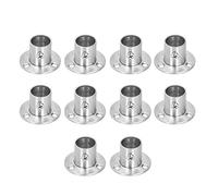 Flanged Holder Base for Closet Rod, Stainless Steel Tube Bracket, 10 Set Φ19 - Thickened Durable Design, Resistant Finish, Ideal for Wardrobe and Closet Installation (Φ19 Tall Flange)