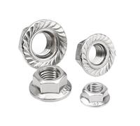 Flanged Insert Nylon Self Locking, DIN6923 SS Hex Flange Lock Nut M2.5-M20 Nylon Serrated Spinlock 1/2/5/10/20pcs(M4 20Pcs)