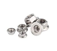 Flanged Insert Nylon Self Locking, Serrated Spinlock Hex Flange Lock Nuts 304 Stainless Steel M6-M20 Assorted Set(M10x1.25 (8pcs))