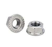 Flanged Insert Nylon Self Locking, Stainless Steel Hex Head Serrated Spinlock Flange Nut DIN6923 M3-M12 50/20/10/5pcs(M3 (50pcs))