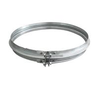 Flanged Pipe Clamp for Chimney Air Duct Adjustable Galvanized Vent Repair Ring Lock Wood Stove v Pipe Barrel Ring Drum clamp Smoke Circular Bolted Clamps Brackets Exhaust (100mm)