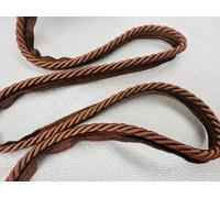 Flanged Piping Cord Twisted Rope Trim Home Decor - Pillow Cushion Curtains Edge Trimming Upholstery - 7mm Wide - Any Length - Chocolate - Sold by 5 Metres