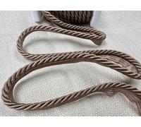 Flanged Piping Cord Twisted Rope Trim Home Decor - Pillow Cushion Curtains Edge Trimming Upholstery - 7mm Wide - Any Length - Dark Beige - Sold by 5 Metres