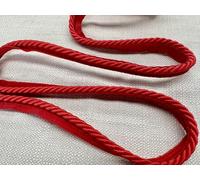 Flanged Piping Cord Twisted Rope Trim Home Decor - Pillow Cushion Curtains Edge Trimming Upholstery - 7mm Wide - Any Length - Red - Sold by The Metre