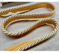 Flanged Piping Cord Twisted Rope Trim Home Decor - Pillow Cushion Curtains Edge Trimming Upholstery - 7mm Wide - Any Length - Cream - Sold by 5 Metres