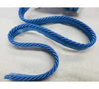 Flanged Piping Cord Twisted Rope Trim Home Decor - Pillow Cushion Curtains Edge Trimming Upholstery - 7mm Wide - Any Length - Royal Blue - Sold by 5 Metres