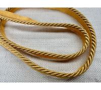 Flanged Piping Cord Twisted Rope Trim Home Decor - Pillow Cushion Curtains Edge Trimming Upholstery - 7mm Wide - Any Length - Mustard - Sold by The Metre