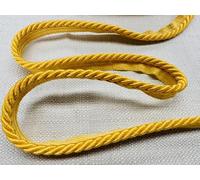Flanged Piping Cord Twisted Rope Trim Home Decor - Pillow Cushion Curtains Edge Trimming Upholstery - 7mm Wide - Any Length - Orange - Sold by 5 Metres