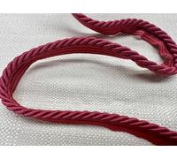 Flanged Piping Cord Twisted Rope Trim Home Decor - Pillow Cushion Curtains Edge Trimming Upholstery - 7mm Wide - Any Length - Light Maroon - Sold by 5 Metres