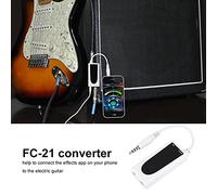 Flanger FC-2 Electric Guitar Bass to e Phone Connector - Easy Setup, Automatic & Versatile Effects System