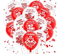 Flankor 24Pcs Happy St Georges Day Balloons, St. George's Day Decorations for England National Day