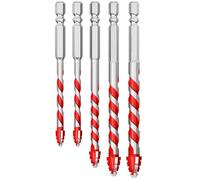 Flankor 5Pcs Tile Drill Bits Eccentric Masonry Drill Bit for Concrete/Glass/Brick/Plastic/Cement/Tile, Professional Tungsten Carbide (6,6,8,10,12mm)