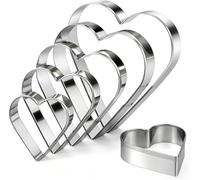 Flankor Heart Cookie Cutter Set - 5Pcs Stainless Steel Biscuit Cutters Heart Shaped Mold for Valentines Day Party Decorations Supplies
