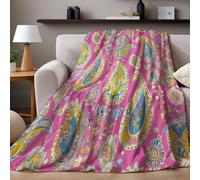 Flannel Blanket 130 x 150 cm Abstract spiral-shaped leaves Fleece Throw Blanket Soft Cozy Microfiber Blanket for Sofa Couch Bed Bedroom Living Room Adults Kids Gift