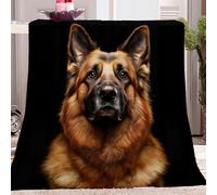 Flannel Blanket Animal Photography German Shepherd Fleece Blanket 220 x 240 cm 3D Print Warm Super Soft Blanket Black Soft Anti pilling Sherpa Blanket For Adults & Kids Throw Blanket