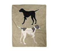 Flannel Blanket English Pointer Dog Flat Silhouette German Hound Animal Black Travel Blankets Lightweight Bed Blanket Large Bedspread, For Gifts, Kids, Outdoors, 125x150cm