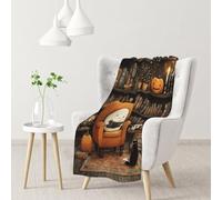 Flannel Blanket Ghosts Reading Book Fun Pumpkin Candle Library Print Blanket Micro Soft Blankets For Chairs All Season 100x125cm