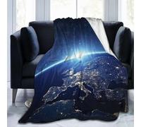 Flannel Blanket Planet From The Space At Night Galactic Astronomy Themed Ethereal Interstellar Image Blanket Soft Micro Blankets For Adults Camping Car 100x125cm