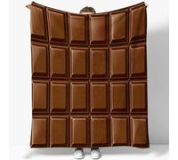 Flannel Blanket Simple Chocolate Texture Print, Soft Warm Blanket Bedding Lightweight And Comfortable Perfect Home Decor Blanket 52" x 60" for Bed Sofa Travel Brown