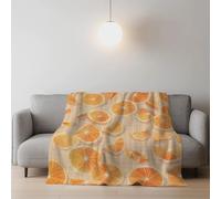Flannel Blanket-Super Soft Blanket Double/Single Size Use as a Bed Throw Sofa Throw Suitable for Any Season Creative 230 x 270 cm Orange Cute Fruit Orange