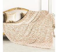 Flannel Blanket Throw Double Size Soft Fleece Blankets 60 x 80 Inch Lightweight Warm Bed Throw Blankets Home Farmhouse Decor for Couch Brown