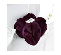 Flannel Blanket Throw King Size for Bed 3 Seater Sofa Extra Large Plain Soft Warm Sherpa Fleece, 200 x 240 Cm, Aubergine