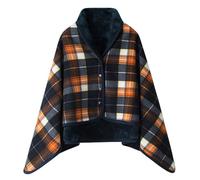 Flannel Cape Poncho Blanket for Women Wrap Yourself in Warmth and Elegance Wearable Blanket Polyester Soft Fleece Button Bed Jacket Thickened Plush Home Wear