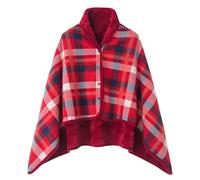 Flannel Cape Poncho Blanket For Women Wrap Yourself In Warmth And Elegance Wearable Blanket Polyester Soft Fleece Button Bed Jacket Thickened Plush Home Wear #1111
