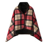 Flannel Cape Poncho Blanket for Women Wrap Yourself in Warmth and Elegance Wearable Blanket Polyester Soft Fleece Button Bed Jacket Thickened Plush Home Wear