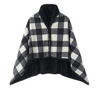Flannel Cape Poncho Blanket For Women Wrap Yourself In Warmth And Elegance Wearable Blanket Polyester Soft Fleece Button Bed Jacket Thickened Plush Home Wear #1111