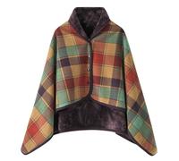 Flannel Cape Poncho Blanket For Women Wrap Yourself In Warmth And Elegance Wearable Blanket Polyester Soft Fleece Button Bed Jacket Thickened Plush Home Wear #1111