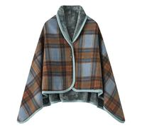 Flannel Cape Poncho Blanket for Women Wrap Yourself in Warmth and Elegance Wearable Blanket Polyester Soft Fleece Button Bed Jacket Thickened Plush Home Wear