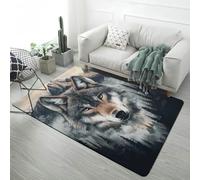Flannel Carpet Animal Print, Modern Lion Moon Wolf 3d Soft Non-Slip Gaming Rugs for Boy Teen Bedroom, Playroom Decoration, Large Rug for Living Room, Hallway, Study, Small Bathmat, 120x160 cm, Color 2