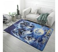 Flannel Carpet Animal Print, Modern Lion Moon Wolf 3d Soft Non-Slip Gaming Rugs for Boy Teen Bedroom, Playroom Decoration, Large Rug for Living Room, Hallway, Study, Small Bathmat, 100x200 cm, Color 4