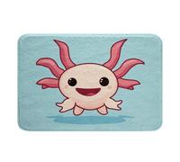 Flannel Carpet Axolotl Cute Axolotl Kawaii Durable Bath Mat Stylish Flannel Mat For Kitchen Front Door Bathroom 40X60Cm