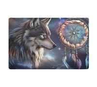 Flannel Carpet Wolf Dream Chaser Art Print Bath Mat Easy To Clean Mat For Front Door Pets Shower 40X60Cm