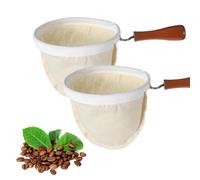 Flannel Cloth Coffee Filter with Wooden Handle, Reusable Handmade Coffee Filter, Washable Coffees Sock Strainer for Coffees Lover Home Café Use