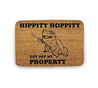 Flannel Doormat Hippity Hoppity Get Off My Property,Welcome Doormat,Funny Doormat,Housewarming Gift,Halloween,Home Decor,Welcome Mat,Indoor Doormat,Front Back Door Mat 36x24 Inch