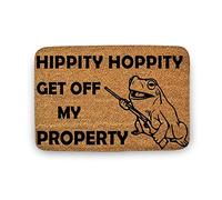 Flannel Doormat Kuttyarts Hippity Hoppity Get Off My Property Funny Doormat Go Away Funny Doormat Welcome Mat Funny Door Mat Outdoor Decor,Indoor Doormat,Front Back Door Mat 36x24 Inch