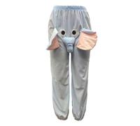 Flannel Elephant Pajamas, Funny Elephant Trousers, Big Nose And Ears Unisex Cute Animal Flannel Pajamas, Sleepwear Pants For Home Nightie Couples Leisure