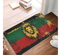 Flannel Entry Mat Reggae Cannabis Leaves Lion Absorbent Doormats For Entryway Dirt Trapper Carpet For Inside Laundry Indoor 60X40Cm
