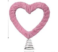 Flannel fabric heart shaped ornament with metal spring base for secure attachment and gentle bounce on Valentine or Christmas trees (pink)