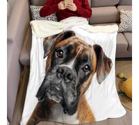 Flannel Fleece Blanket Animal Boxer Dog 3D Printed Flannel Fluffy Soft Lightweight Throw Blanket 220 x 240 cm Office Sofa Settees Couch Chair Bed Kids Adults