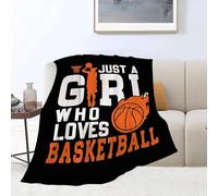 Flannel Fleece Blanket Basketball Just A Girl Who Loves Basketball Decor Super Cozy Plush Lightweight Soft Plush Sports Gifts For Girls Boys Kids Women ofa Be Blankets