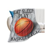 Flannel Fleece Blanket Basketball Soft Cozy Eat Sleep Play Basketball Teens Boys Girls Adults Bed Couch Sofa Lightweight Fuzzy port Fans Gifts Throw Blankets