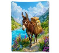 Flannel Fleece Blanket Cute Donkey Fluffy Flannel Blanket Warm Bed Throws For Homeware Office Travel