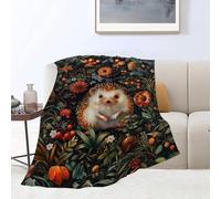 Flannel Fleece Blanket Cute Hedgehog - Super Cozy Plush Lightweight Soft Jungle Animal Decor - Gifts for Girls Boys Kids Women Men Teenagers - ofa Bed Couch T Blankets