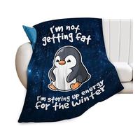 Flannel Fleece Blanket Cute Penguin Funny Penguin Decor Penguin Gifts for Girls Boys Super Warm Soft Plush Lightweight Winter Couch Bedding for Kids Adults Wo Blankets