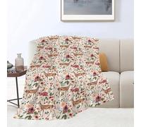Flannel Fleece Blanket Deer Floral Rustic Deer Flowers Decor Super Cozy Plush Lightweight Soft Plush Animals Gifts For Girls Boys Kids Women Men ofa Bed Couch Blankets